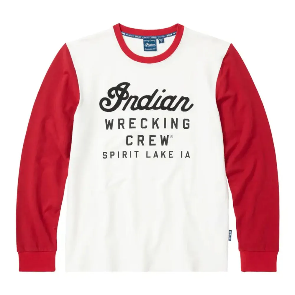 Indian Motorcycle  Polaris Mens Long Sleeve T-Shirt Tee Soft Lightweight Comfortable White