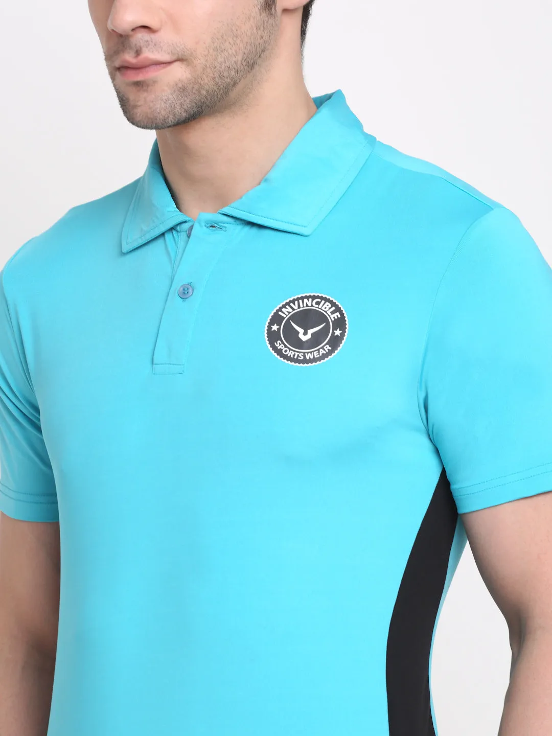 Invincible Men’s Color Block Polo With Side Panel