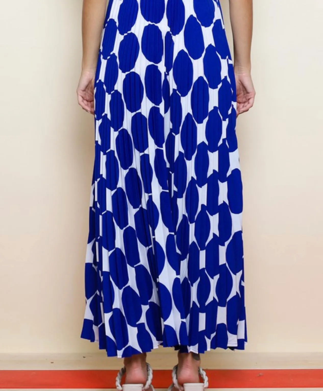 Jasmine Pleated Polka Dot Long Modest Skirt