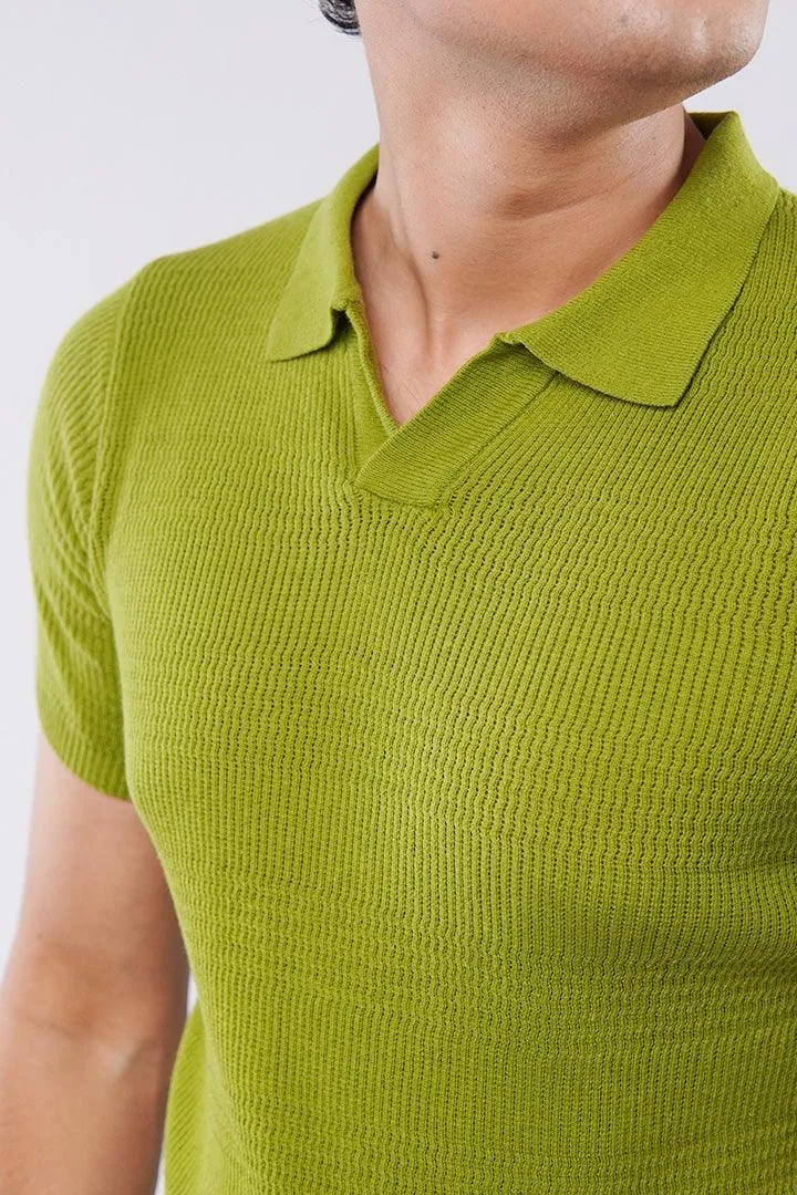 Johnny Collar Polo Shirt - Lime Green