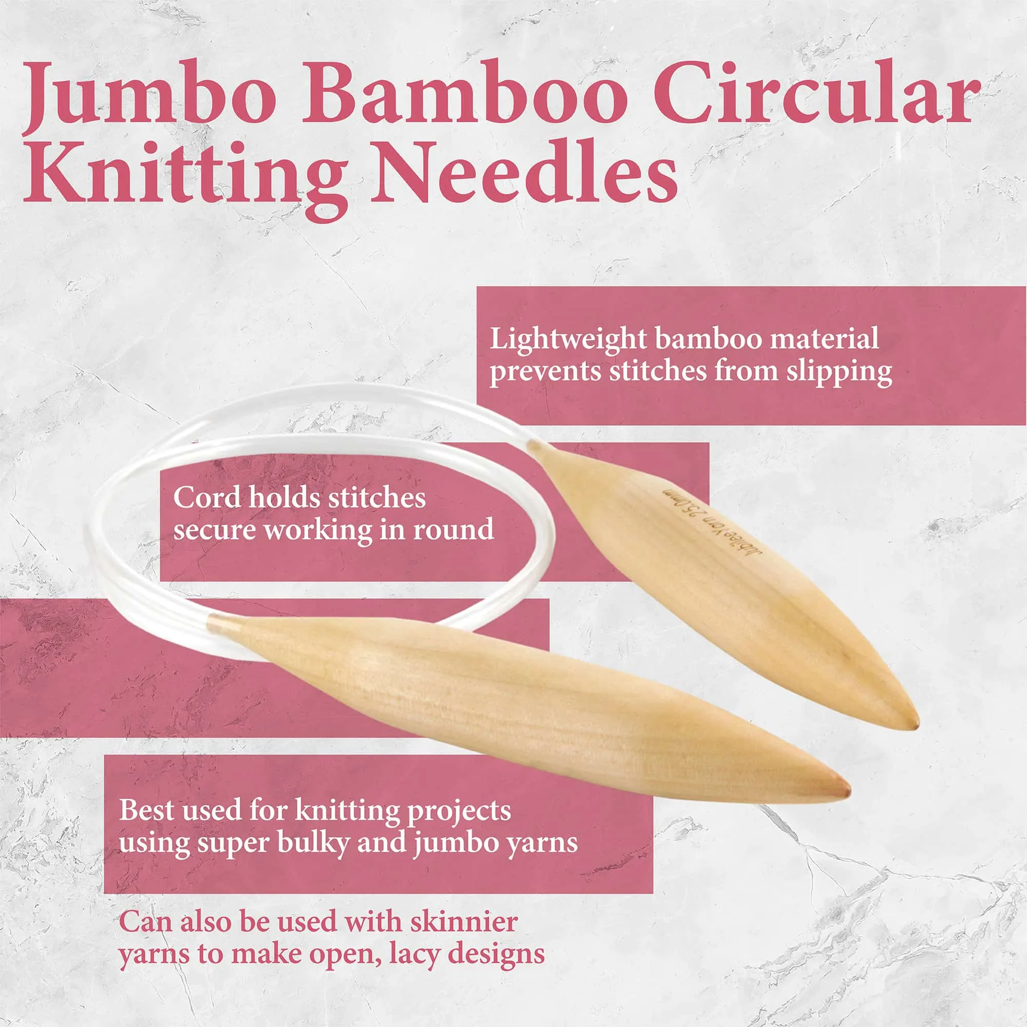 Jumbo Bamboo Circular Knitting Needles