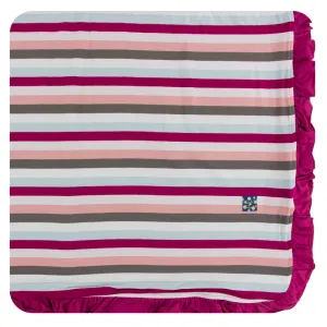 KicKee Pants Geology Stripe Ruffle Toddler Blanket