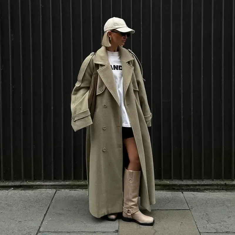 Lapeled Extra-long Elegant Trench Coat