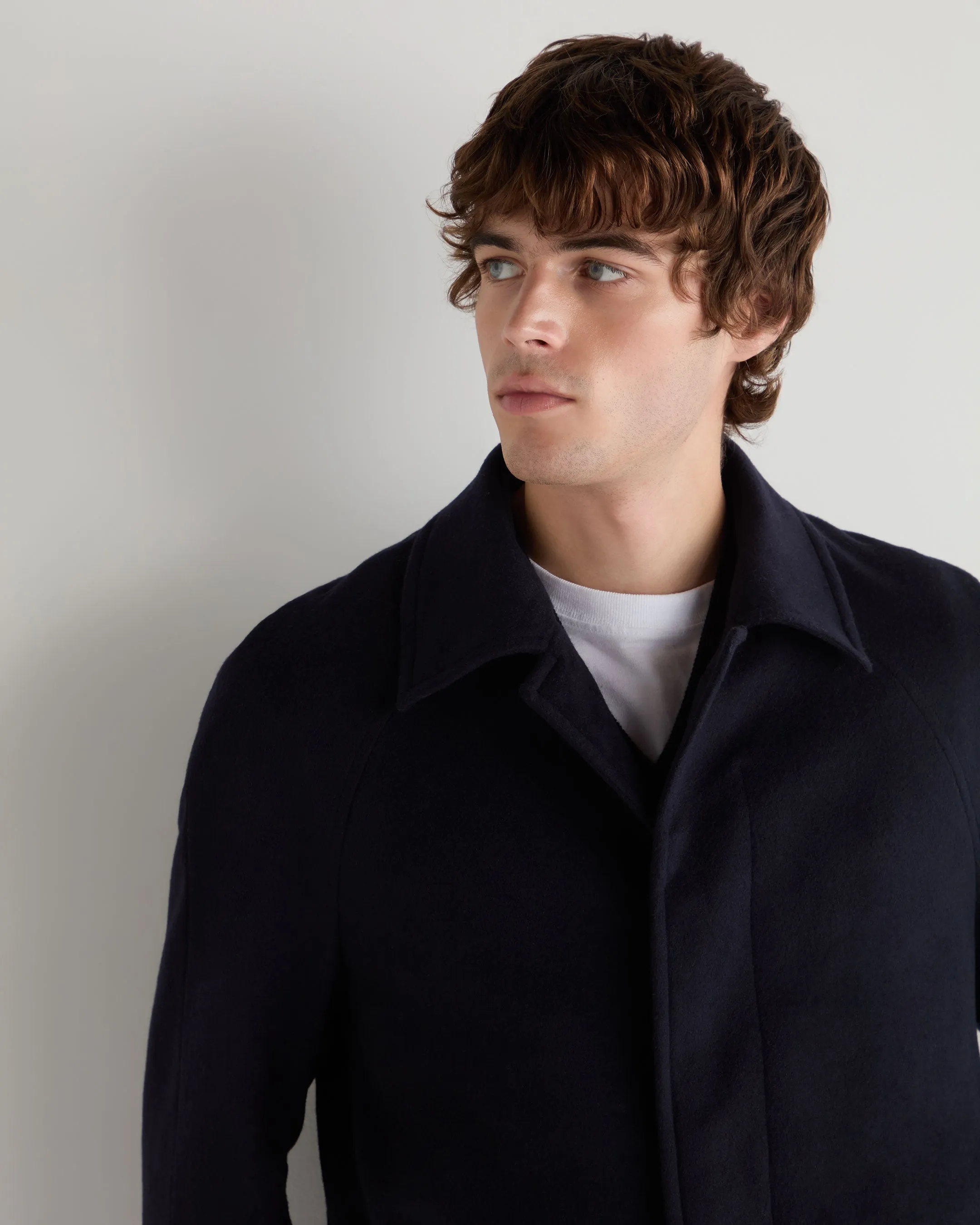 Men's Cashmere Coat Navy Blue