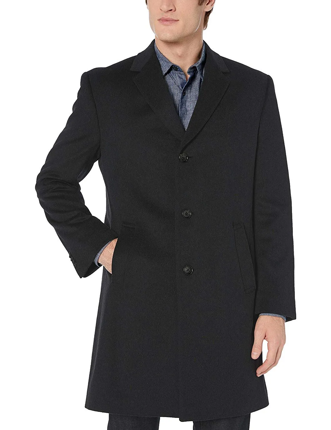 Michael Kors Men's Single Breasted Wool/Cashmere Madison Topcoat