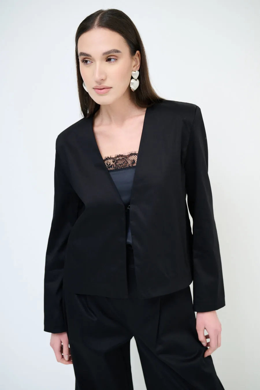 Minimalist open-front blazer wholesale