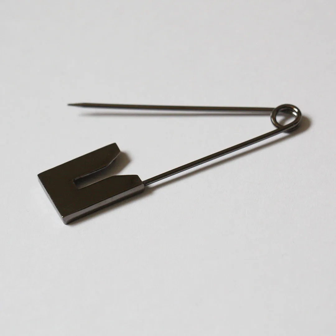 Modern Kilt Pin Shiny Black Nickle - 7.5cm (3")