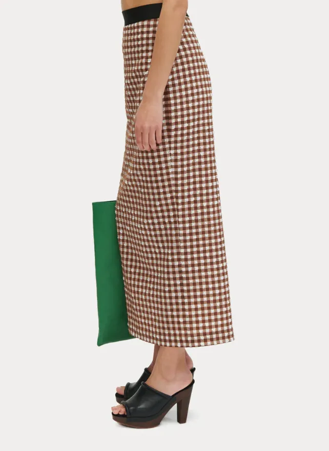 Native Skirt, Brown Check