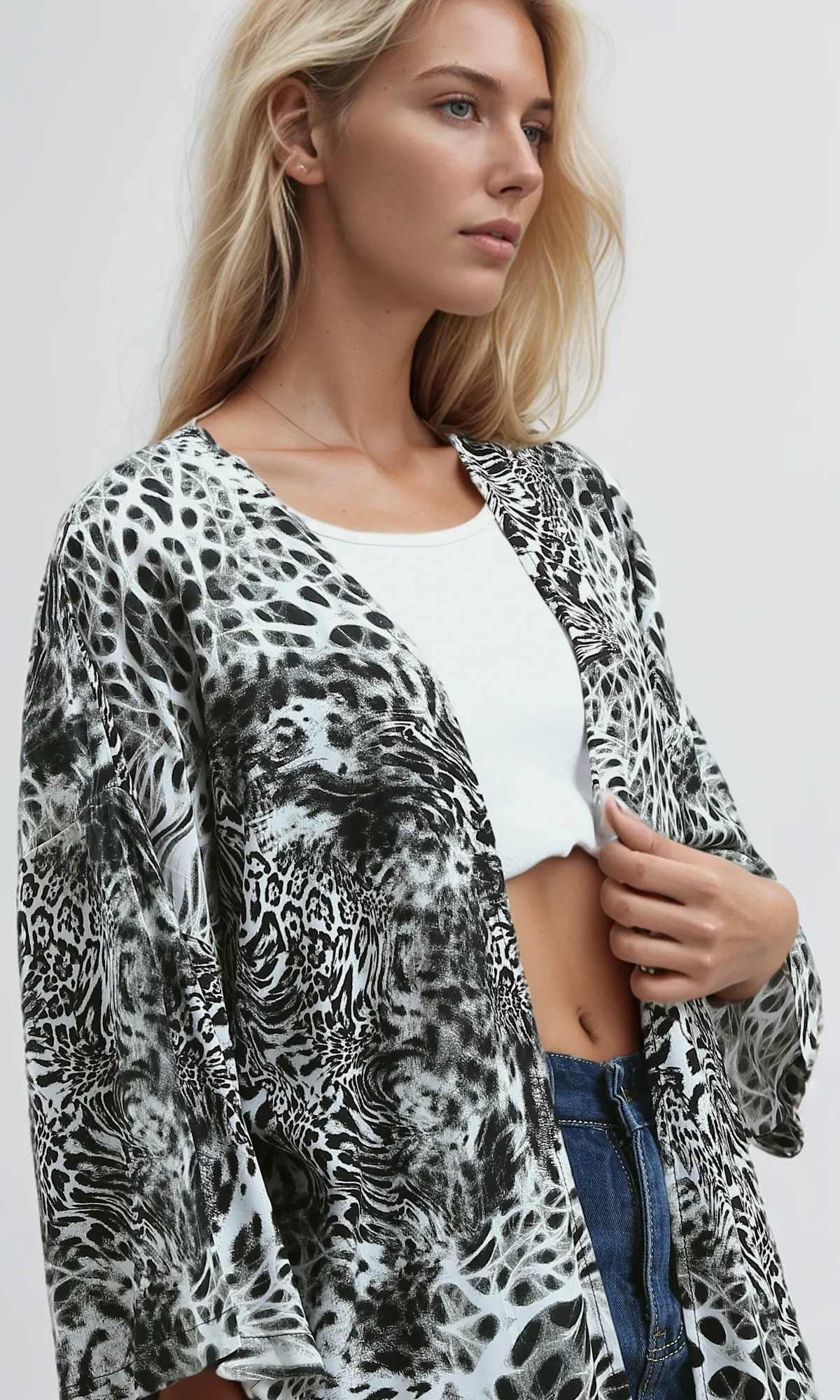 O191894 French Connection Leopard Whisper Cardigan