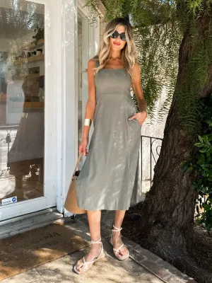 Olive You Square Neck Midi Dress