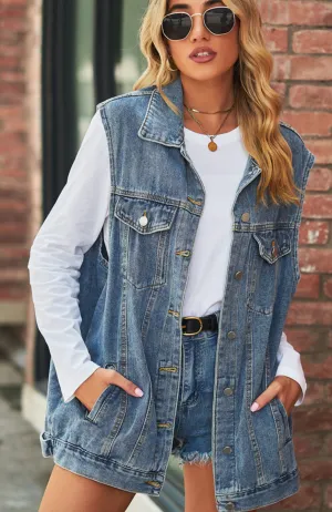 Oversized Denim Vest