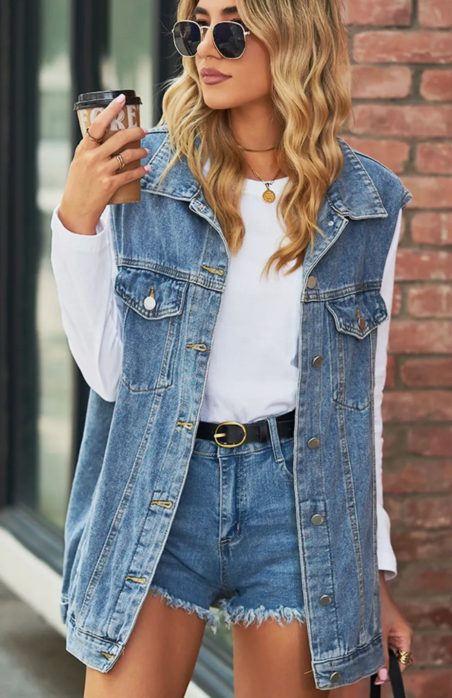 Oversized Denim Vest