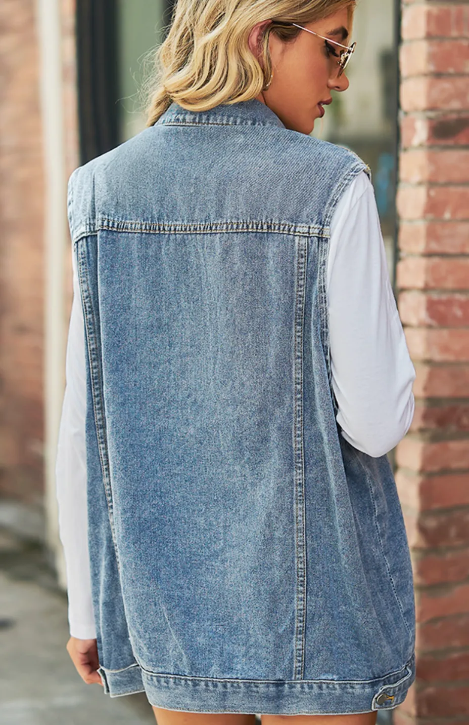 Oversized Denim Vest