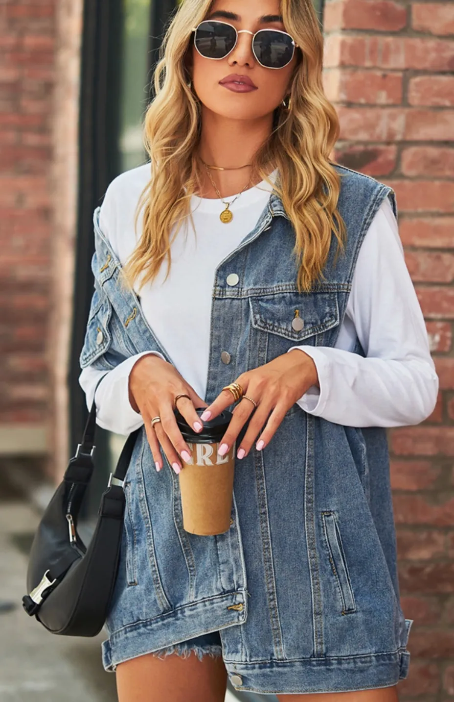 Oversized Denim Vest