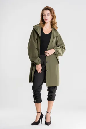 Oversized Hooded Trench Coat