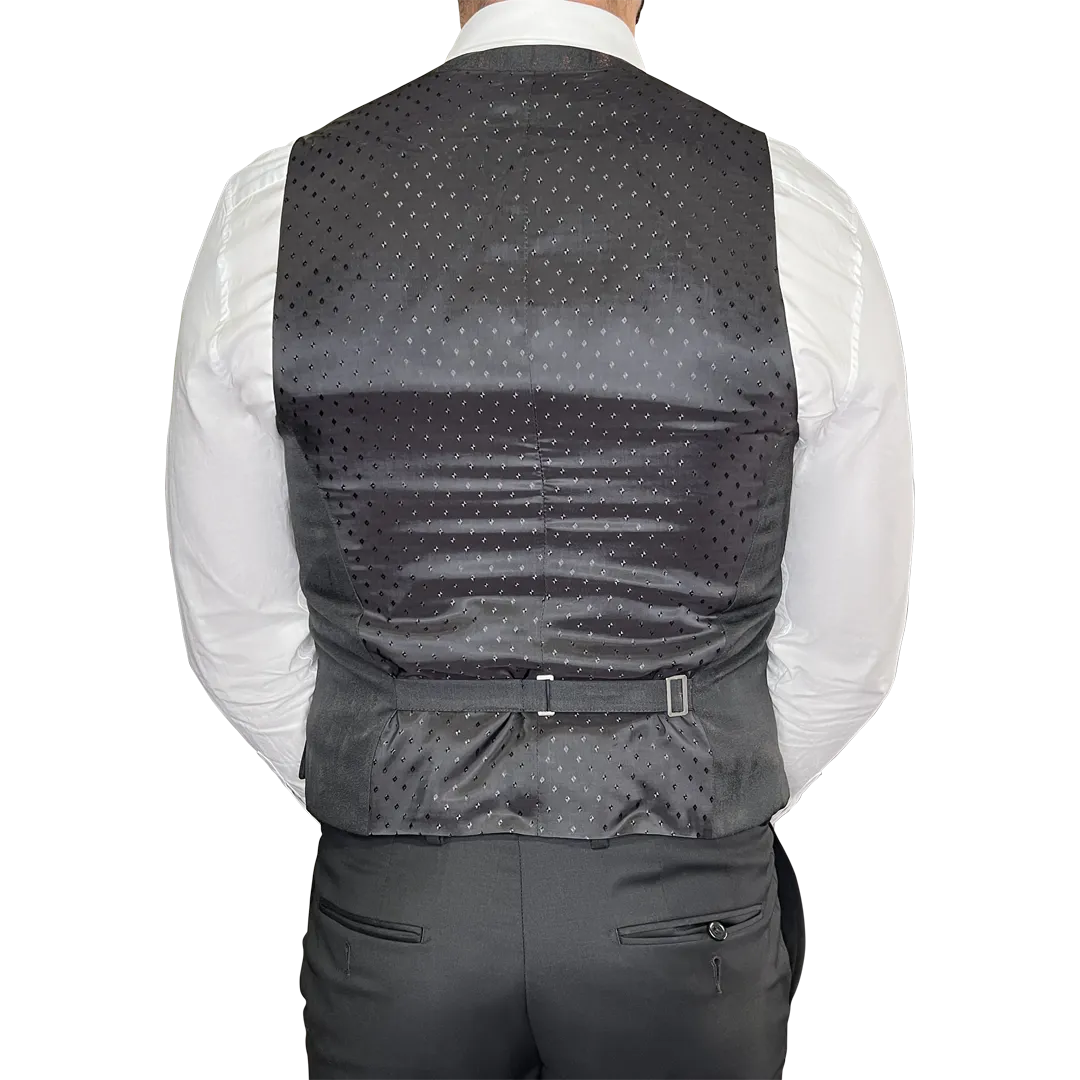 Patterned Slim Fit Ceremony Vest - Black