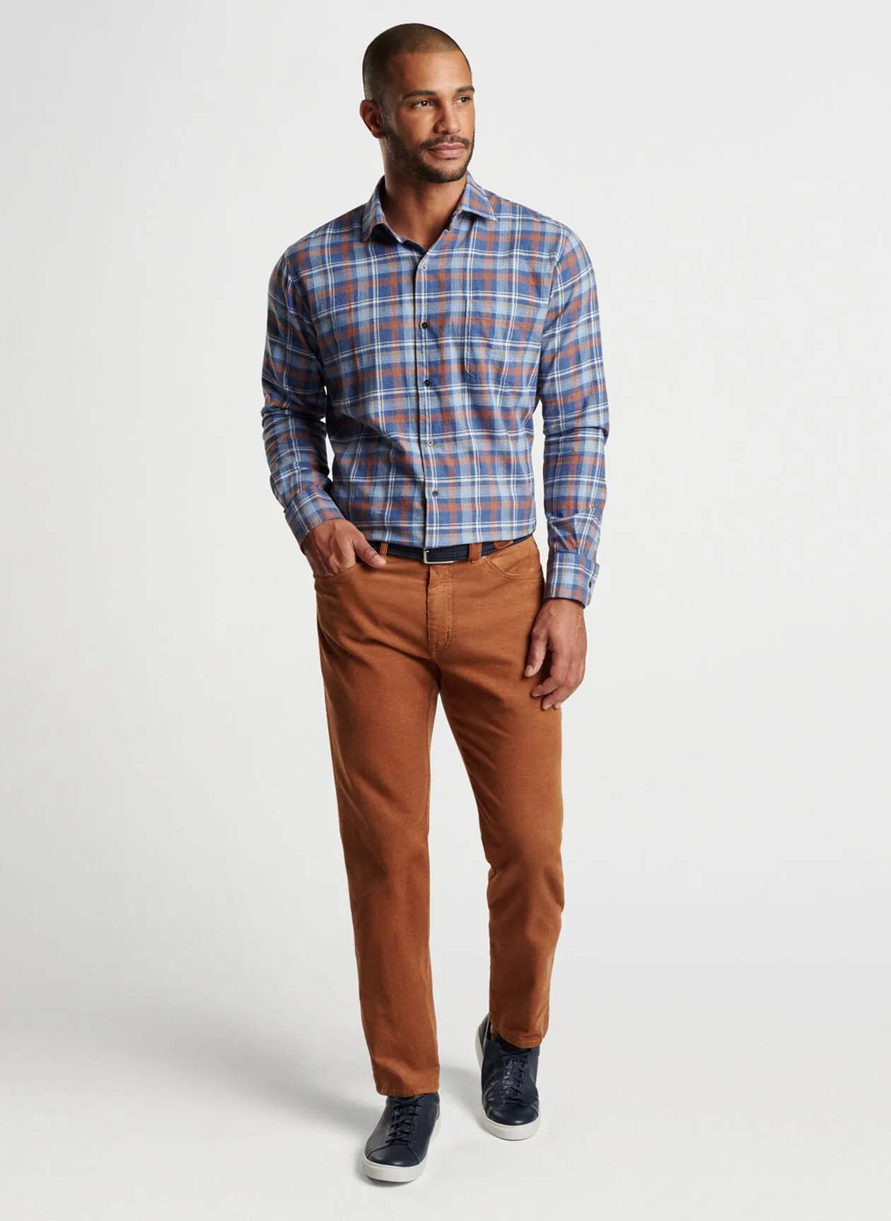 Peter Millar Superior Soft Corduroy Five-Pocket Pant-Cognac