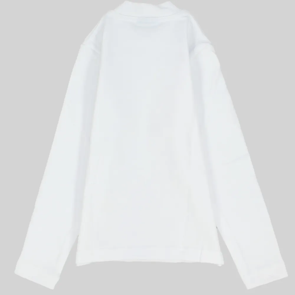 Plain Long-Sleeved Half-Collar T-Shirt