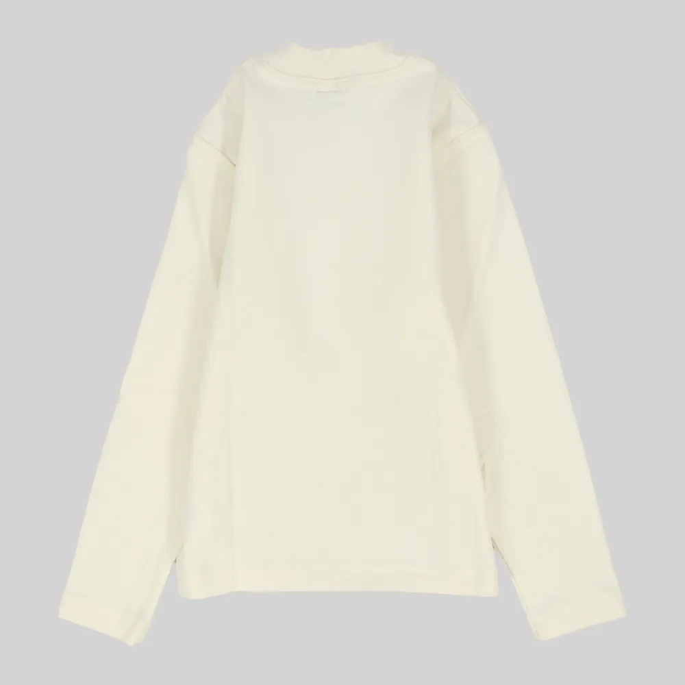 Plain Long-Sleeved Half-Collar T-Shirt