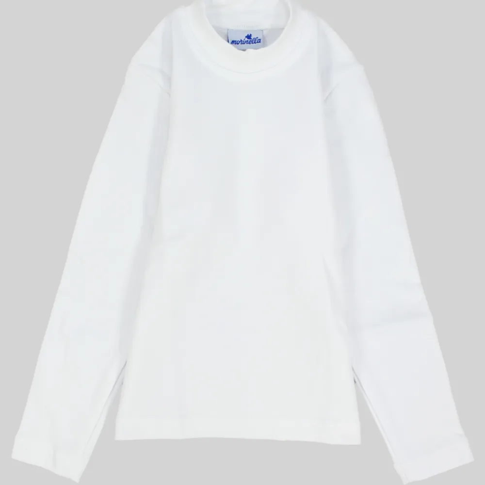 Plain Long-Sleeved Half-Collar T-Shirt