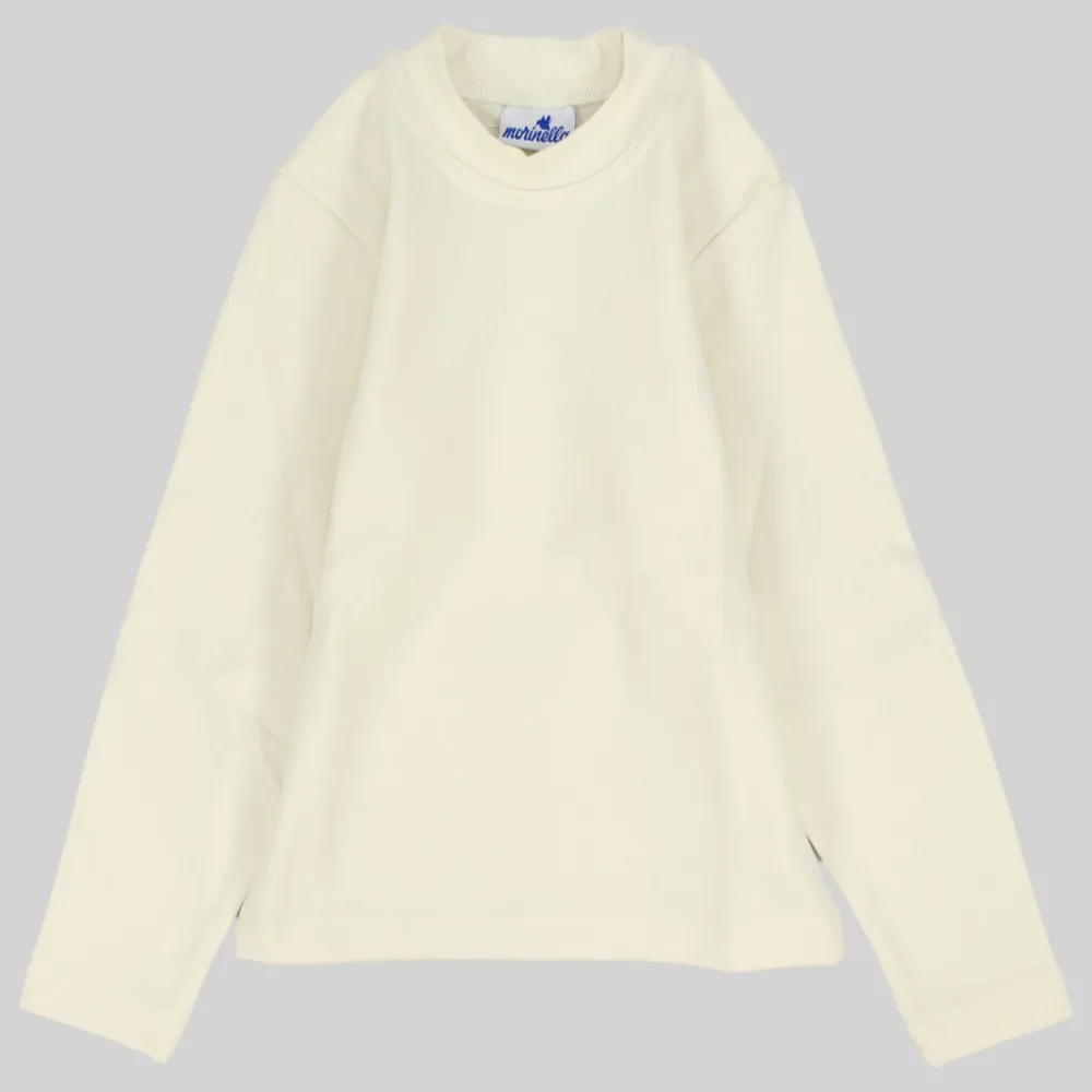 Plain Long-Sleeved Half-Collar T-Shirt