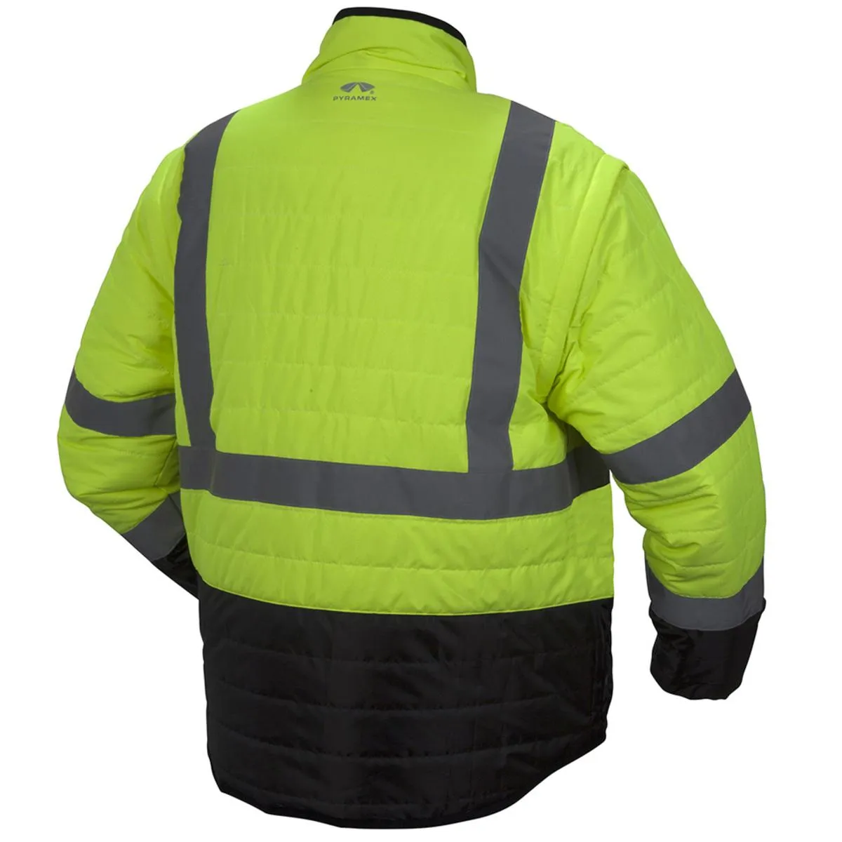 Pyramex Safety Winter Wear RJR33 Series Class 3 Hi-Vis Lime 4-in-1 Quilted Reversible Jacket