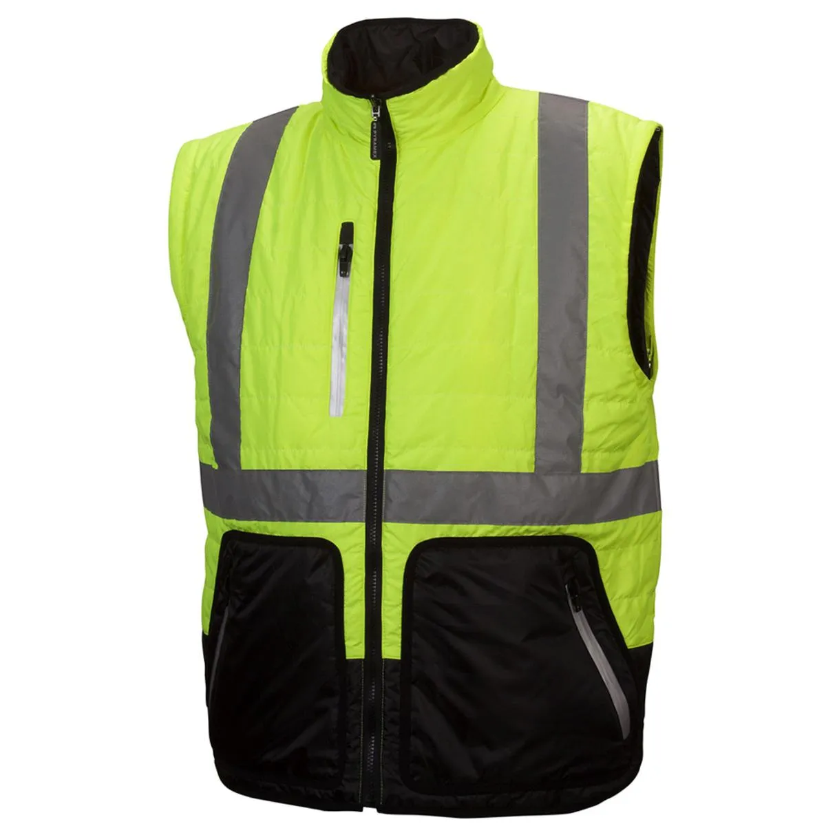 Pyramex Safety Winter Wear RJR33 Series Class 3 Hi-Vis Lime 4-in-1 Quilted Reversible Jacket