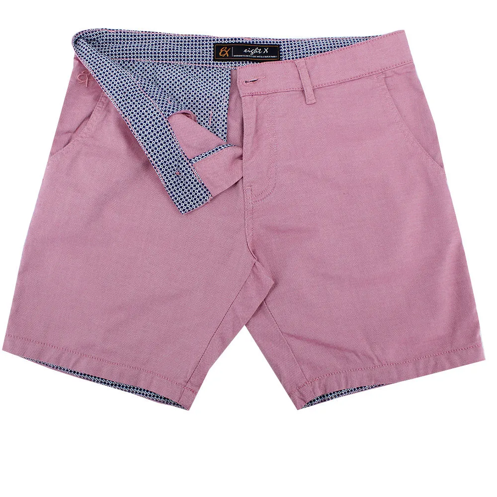 Red Slim Fit Textured Shorts