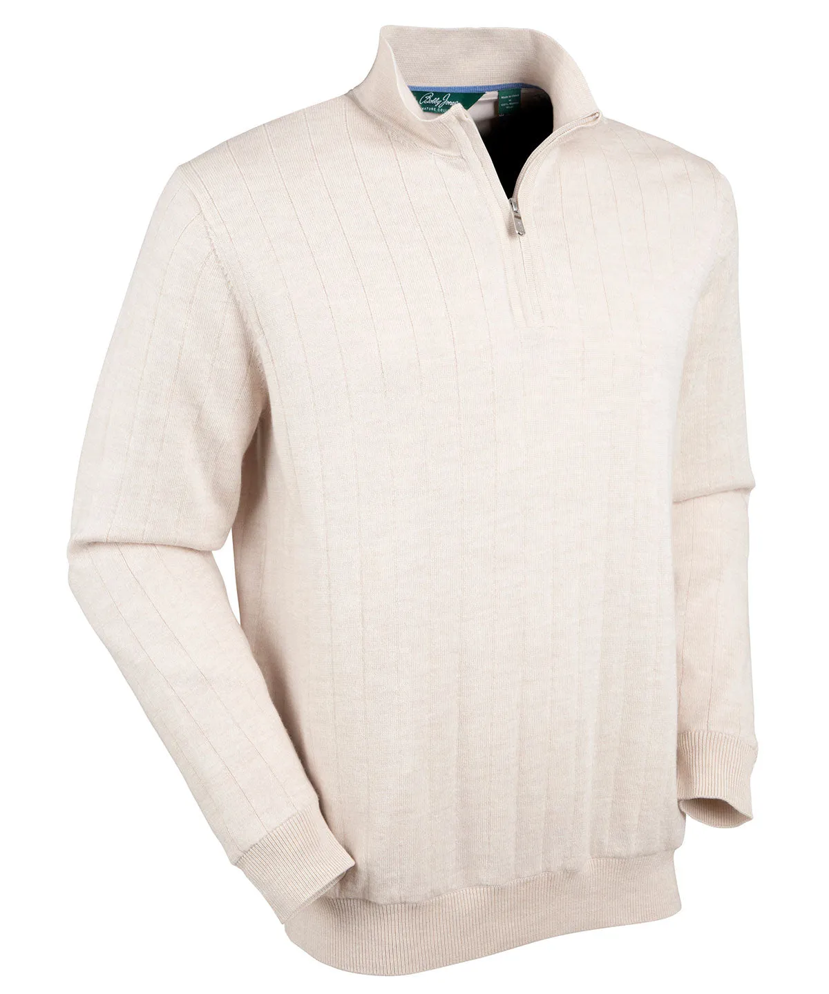 Signature Merino Lined Quarter-Zip Mock Neck Wind Sweater