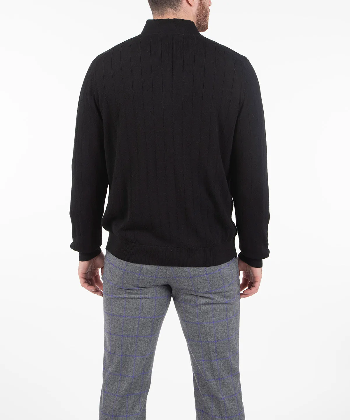 Signature Merino Lined Quarter-Zip Mock Neck Wind Sweater