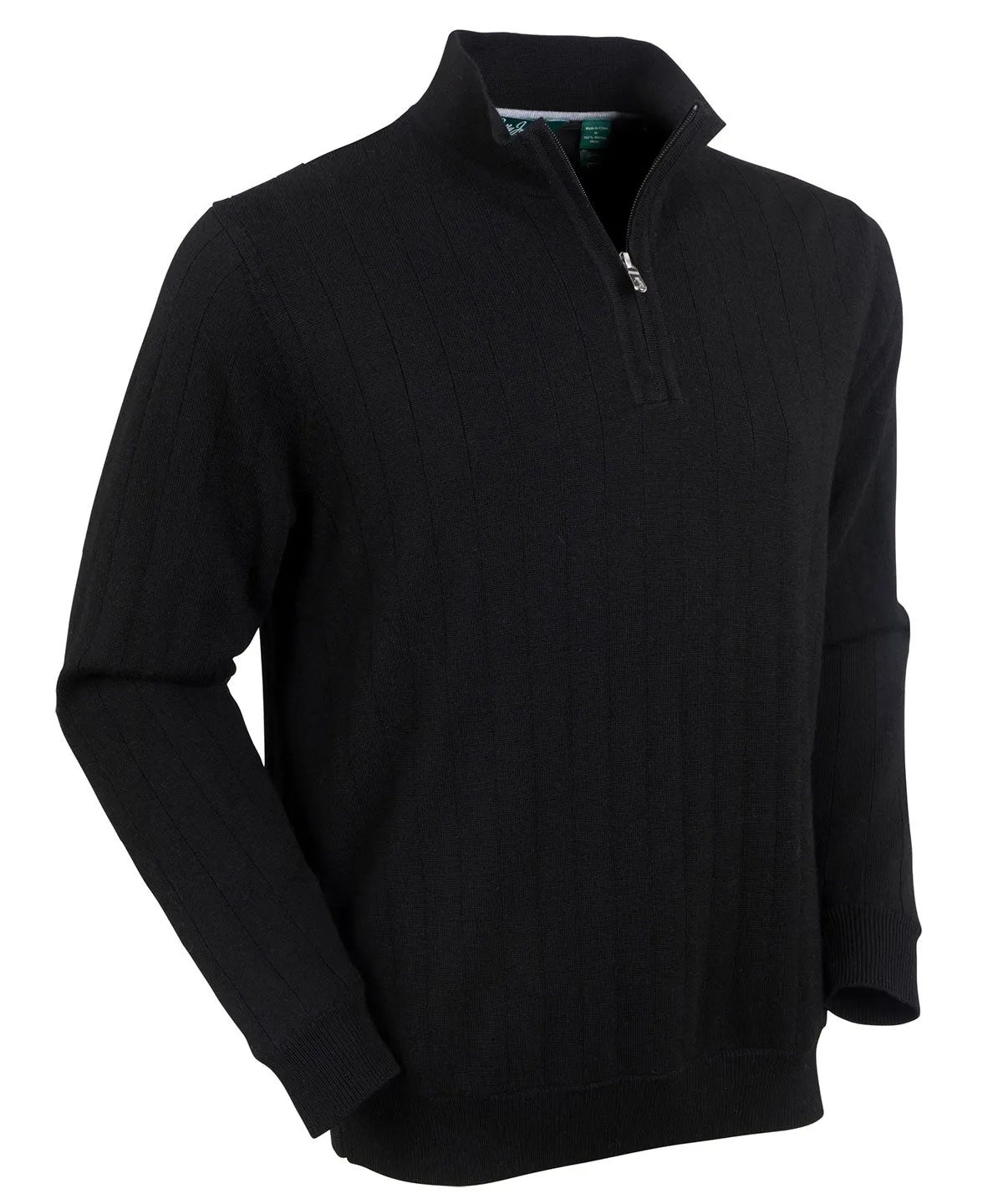 Signature Merino Lined Quarter-Zip Mock Neck Wind Sweater