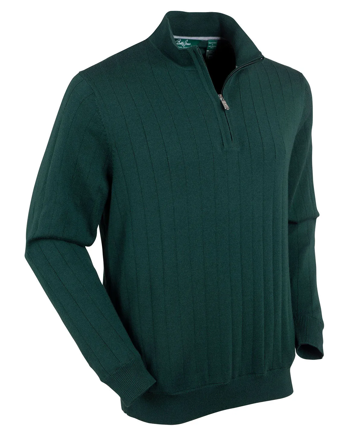 Signature Merino Lined Quarter-Zip Mock Neck Wind Sweater