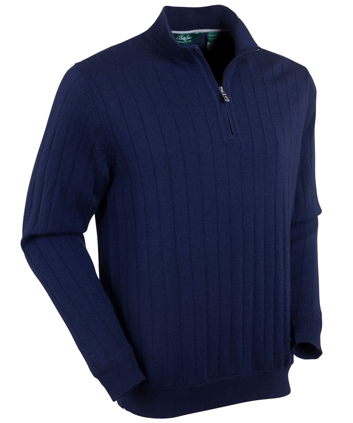 Signature Merino Lined Quarter-Zip Mock Neck Wind Sweater