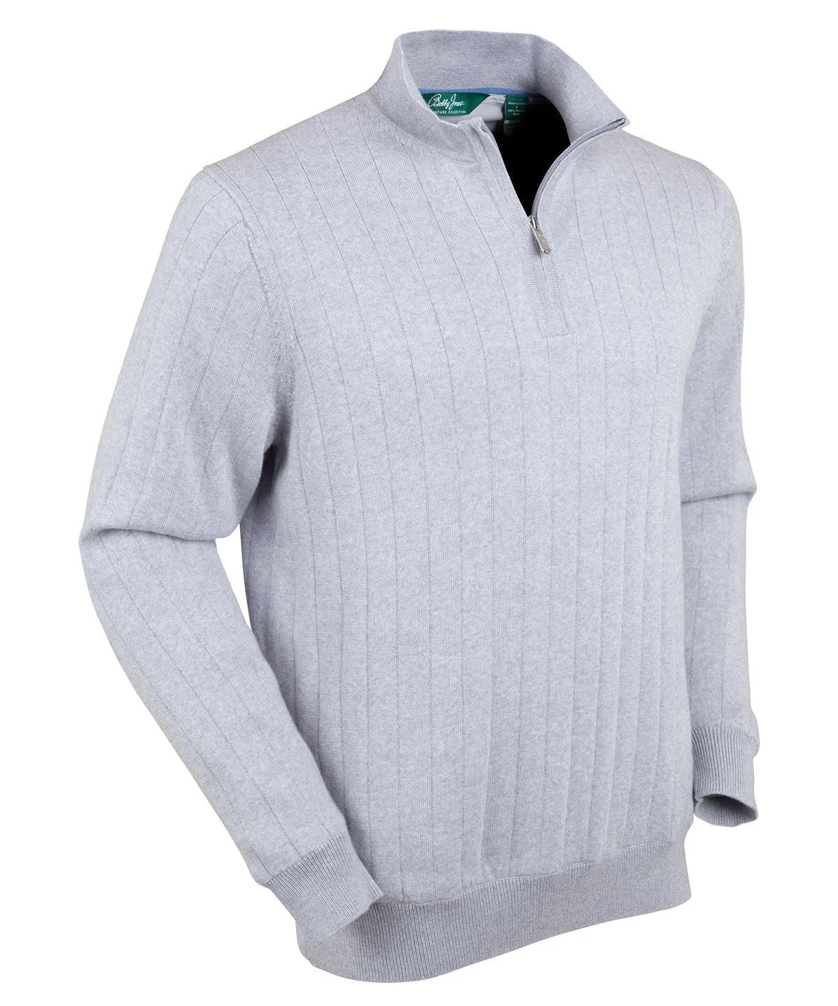 Signature Merino Lined Quarter-Zip Mock Neck Wind Sweater