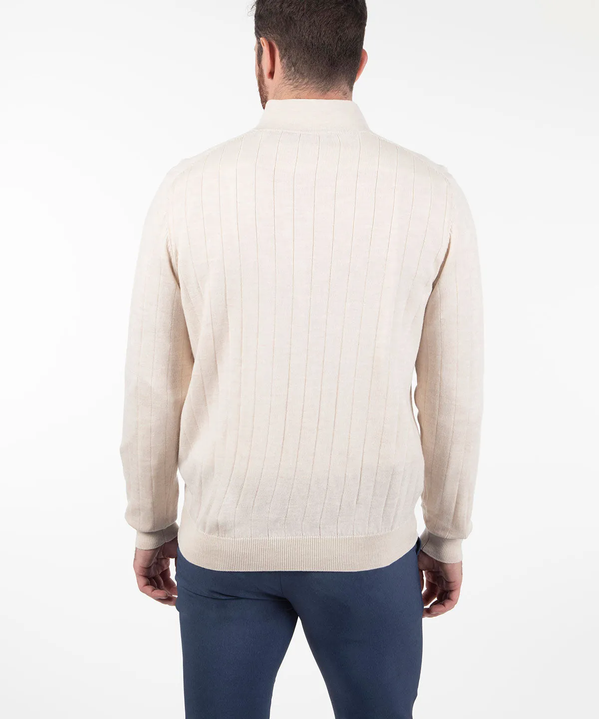 Signature Merino Lined Quarter-Zip Mock Neck Wind Sweater