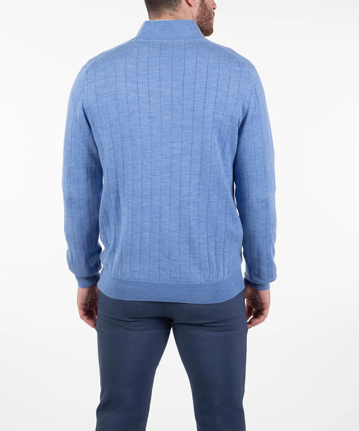 Signature Merino Lined Quarter-Zip Mock Neck Wind Sweater