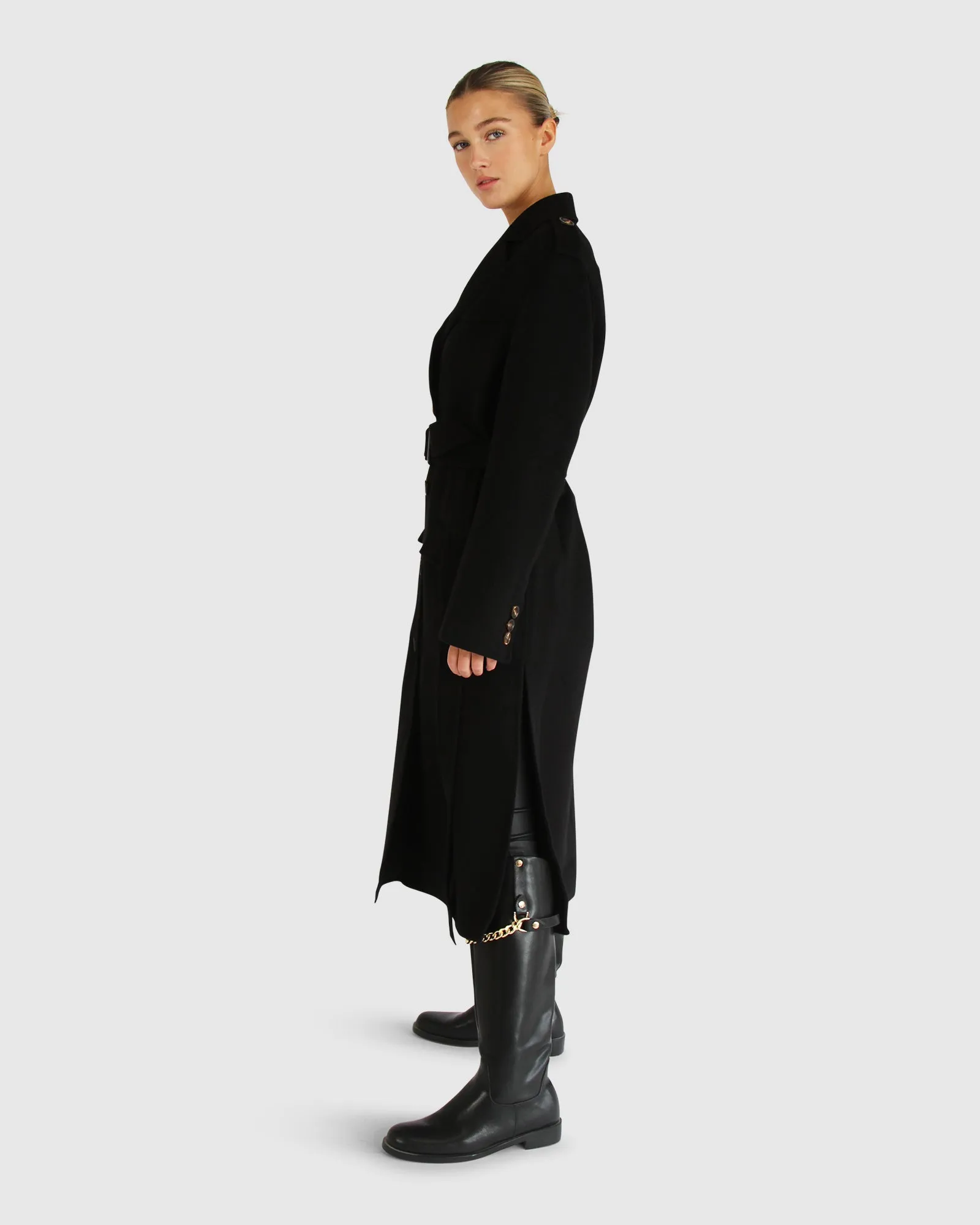 Skylight Longline Coat - Black