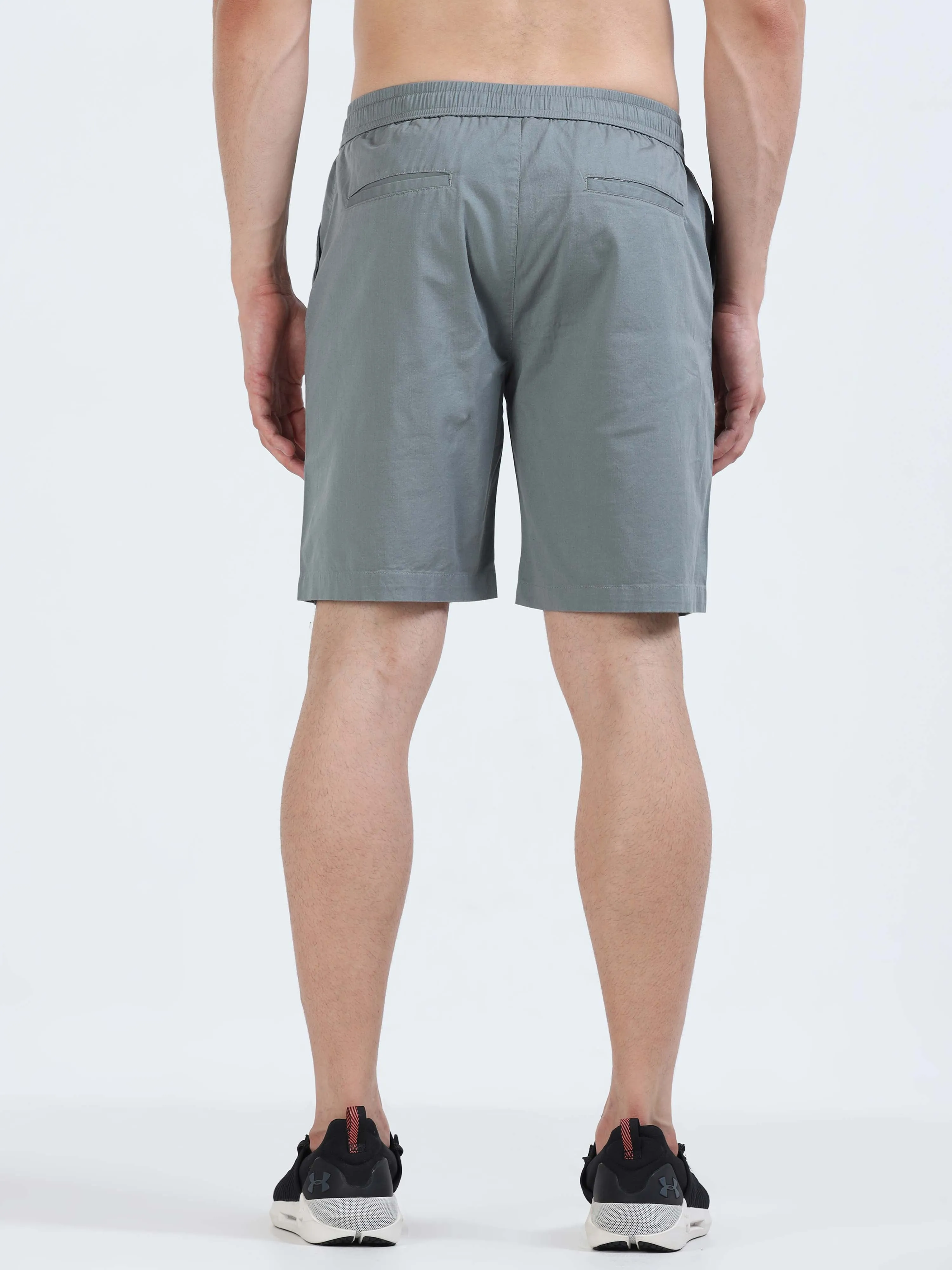 Soft Cotton Steel Grey Basic Shorts