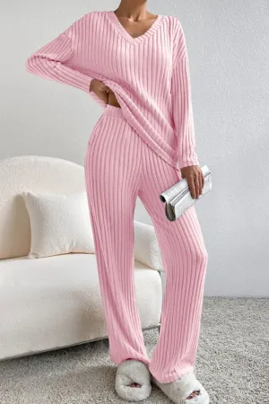 Soft Pink Top and Pants Lounge Set