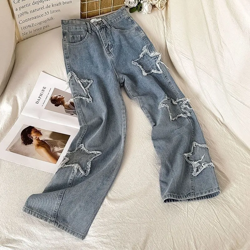 Star Patchwork Blue Jeans