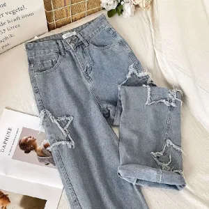 Star Patchwork Blue Jeans