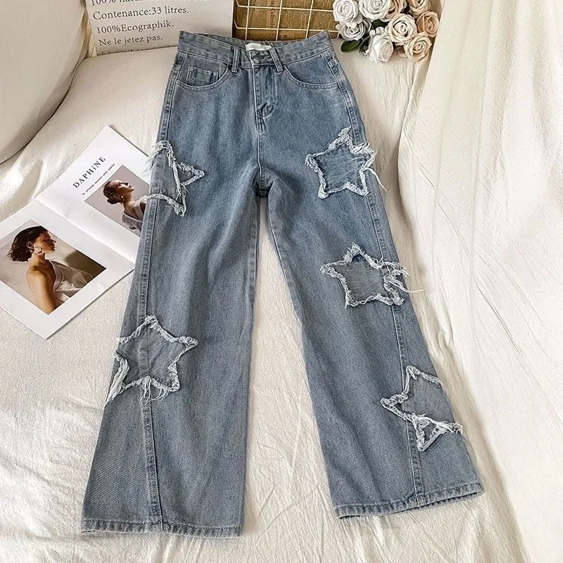 Star Patchwork Blue Jeans