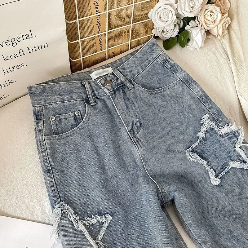 Star Patchwork Blue Jeans