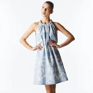 The Avenue Halterneck Dress - Chambray