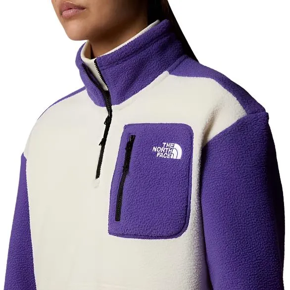 The North Face Womens Fleece Jacket Yumiori ¼ Zip White Dune/Peak