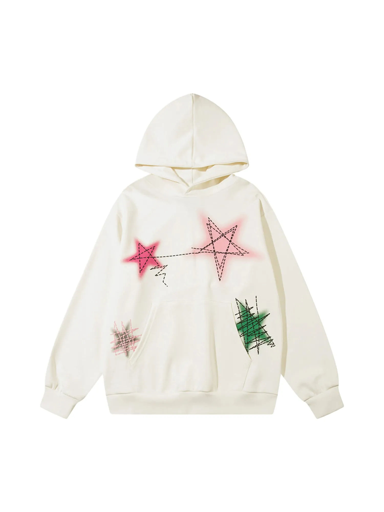 Thesupermade Graffiti Five-pointed Star Hoodie