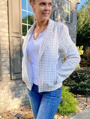 Turning Heads Cream Plaid Blazer