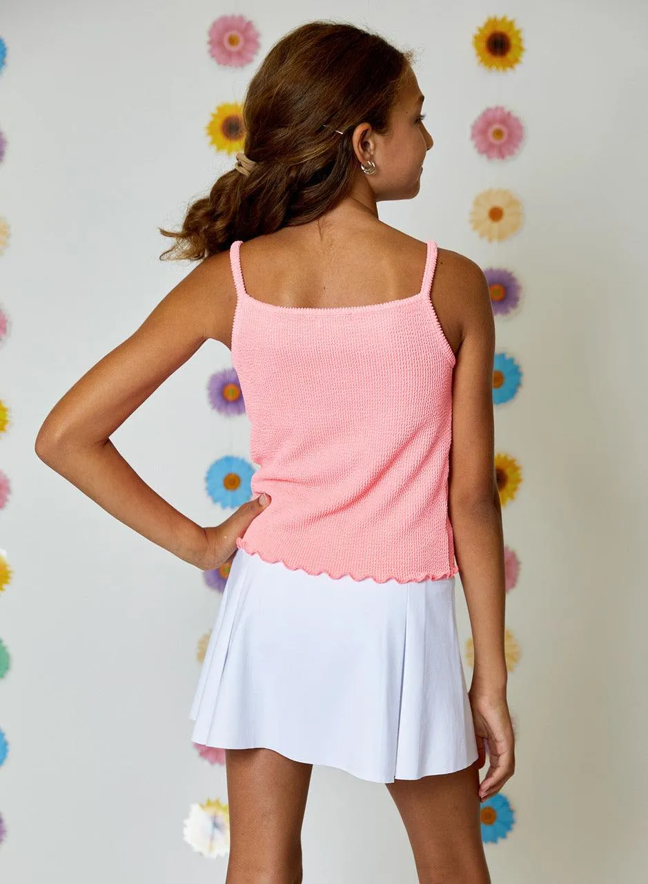 Tween Tops | Ribbed Tank in Neon Pink | Design History