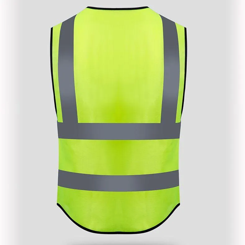 Unisex High Visibility Sleeveless Waistcoat with reflective stripes. Ideal for Security, Warehouse Workers, Cycling