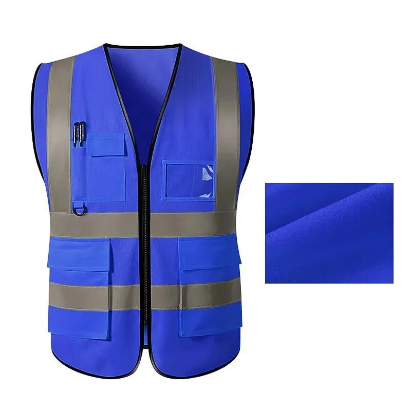 Unisex High Visibility Sleeveless Waistcoat with reflective stripes. Ideal for Security, Warehouse Workers, Cycling